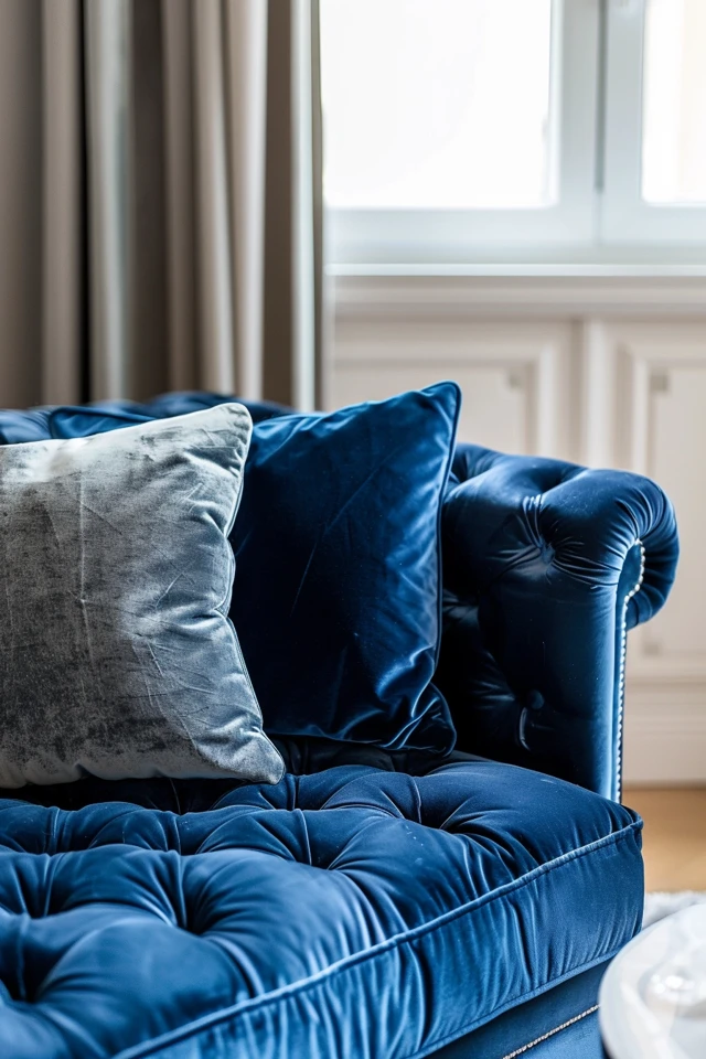 Luxurious Comfort with a Blue Velvet Sofa - photo 2