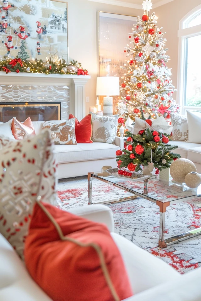 Modern Minimalist Christmas Living Room Decor