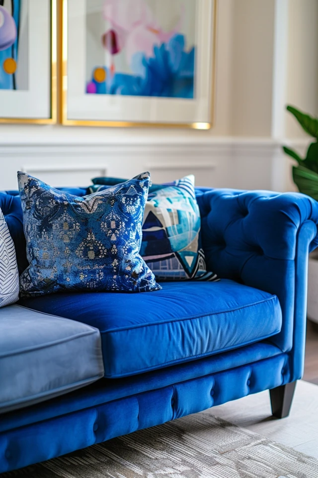 Choosing the Right Fabrics and Accents for a Blue Velvet Sofa