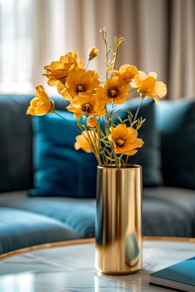 Incorporating Blue and Gold into Fall Decor