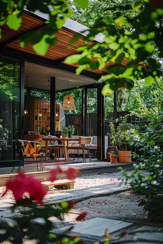 Frame a Bocce Court with Brick and Greenery for a Beautiful Backyard Feature