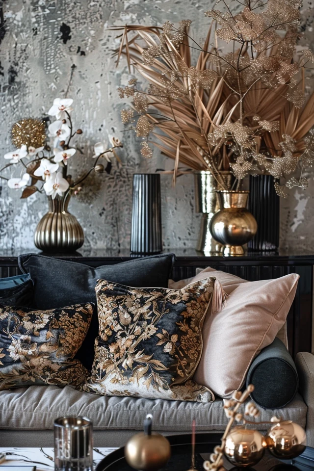 Glamorous Decor Color Palette and Furniture Arrangement