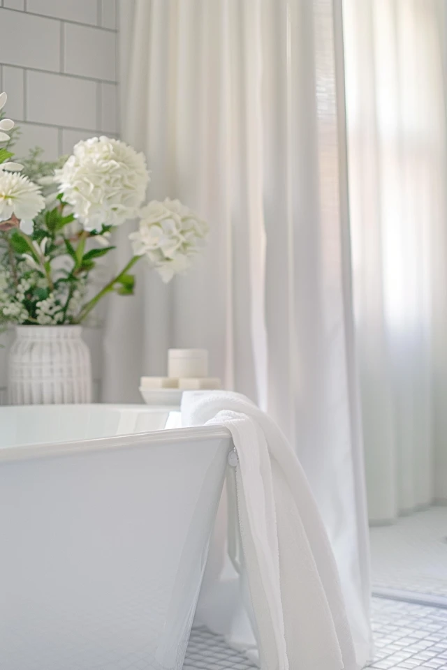 Elevate Your Bathroom Oasis with a Modern White Shower Curtain