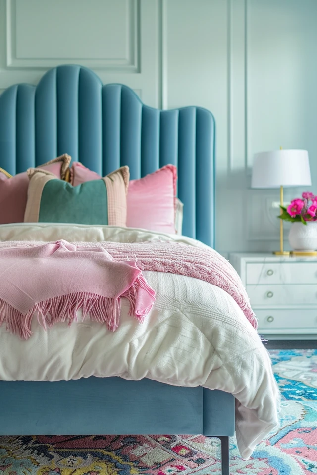 Styling Tips for a Pink and Blue Bedroom