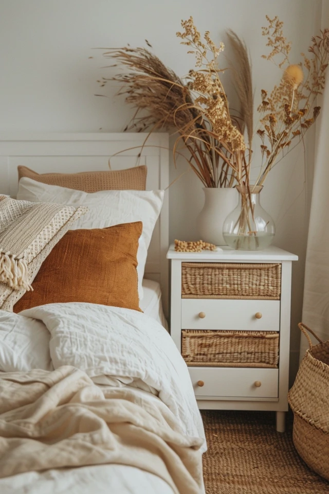 Round Rattan End Table