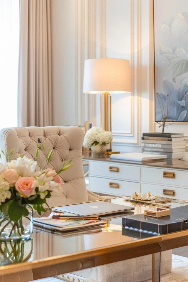 Stylish Desk Accessories and Furniture for a Feminine Office