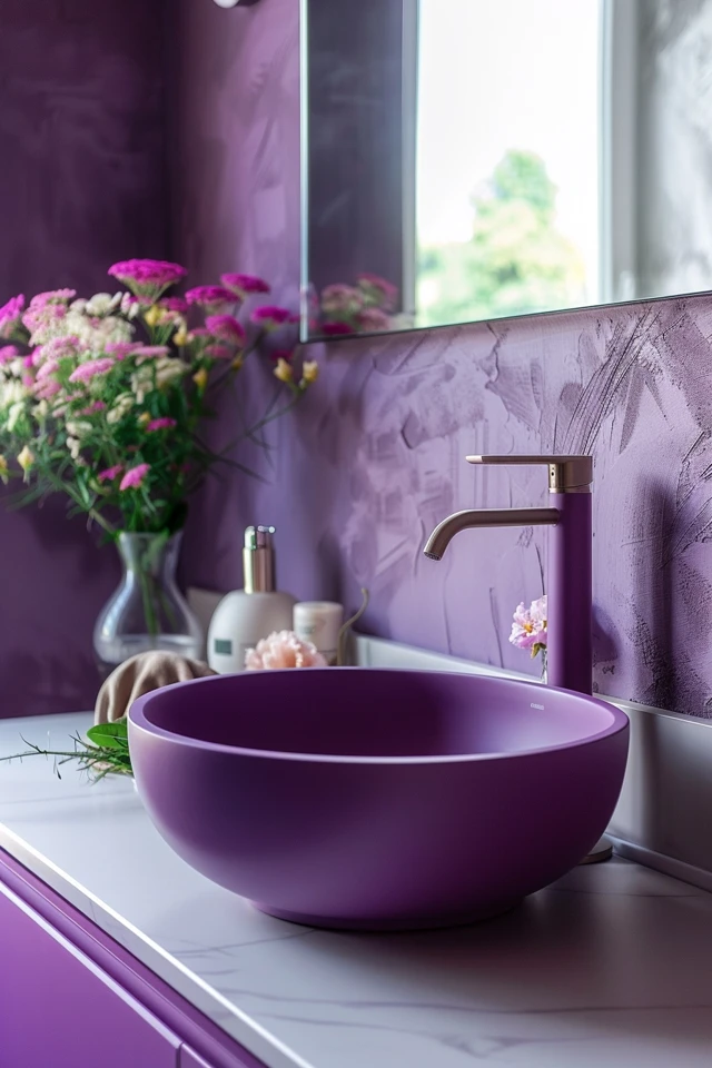 Complementing Purple in Your Bathroom Design