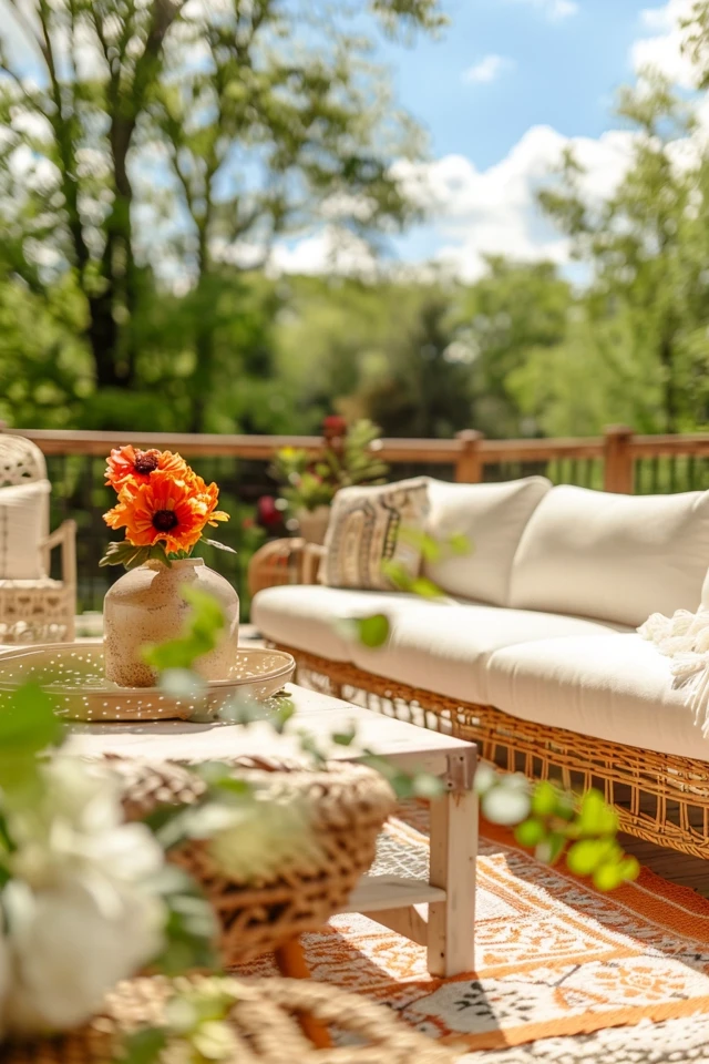 Eclectic Patio Design and Boho Outdoor Living Space