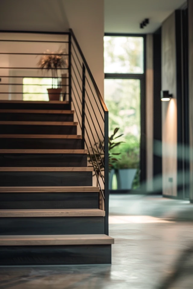 Modern and Stylish Garage Stair Railing Designs