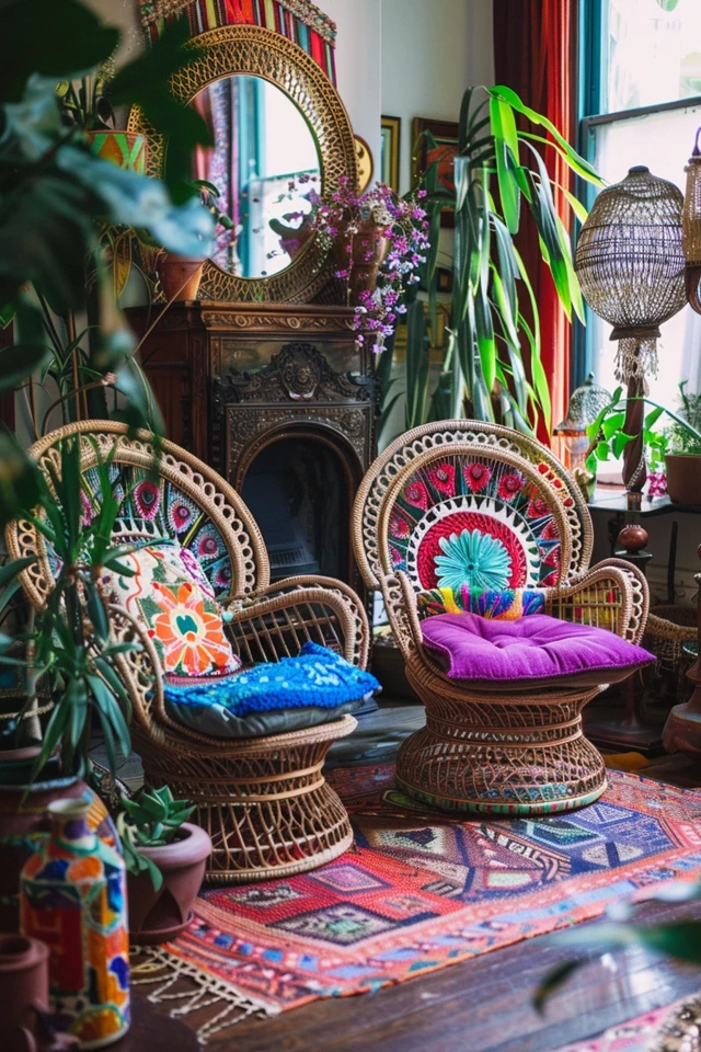 Boho Peacock Chairs: Vintage Charm for Your Home