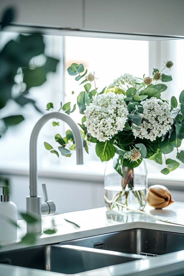 Lighting and Organization Ideas for Above Kitchen Sink