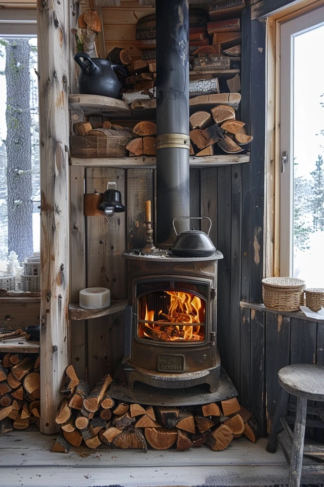 Cozy Barn Wood Fireplace Ideas for Rustic Charm