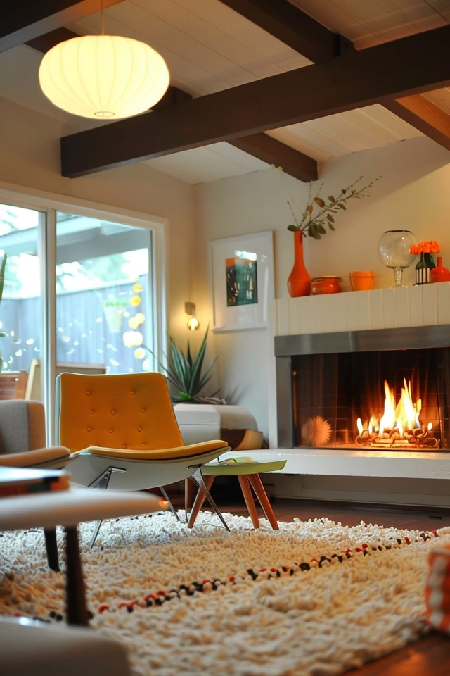 Simple and Elegant Mid Century Modern Fireplaces
