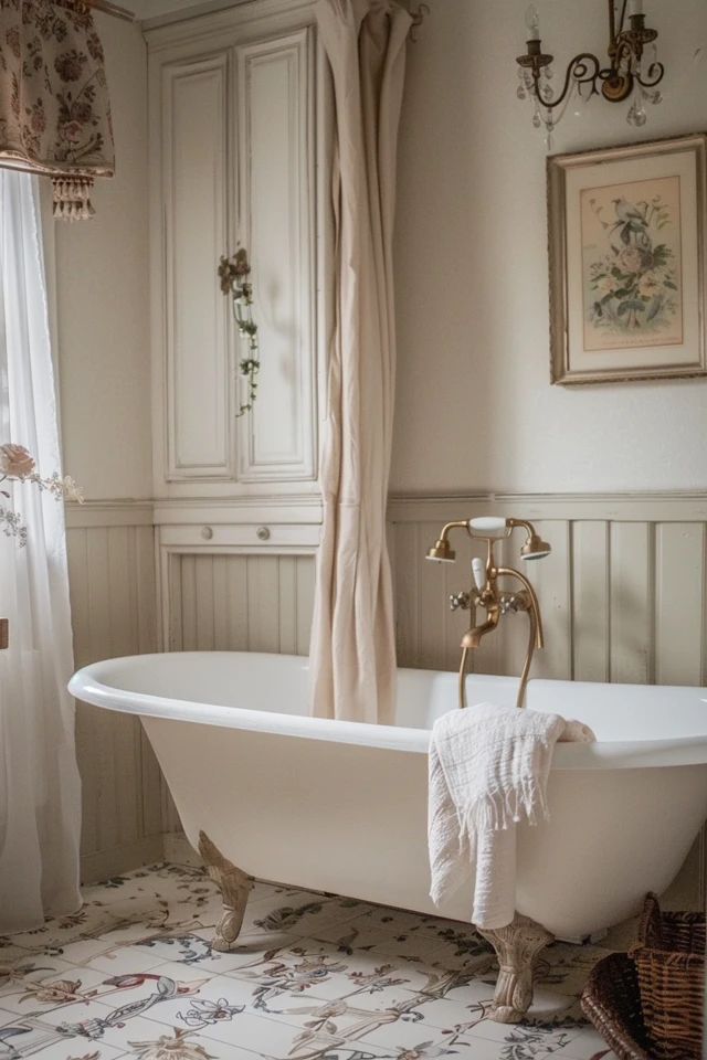 French Country Small Bathroom Charm & Elegance