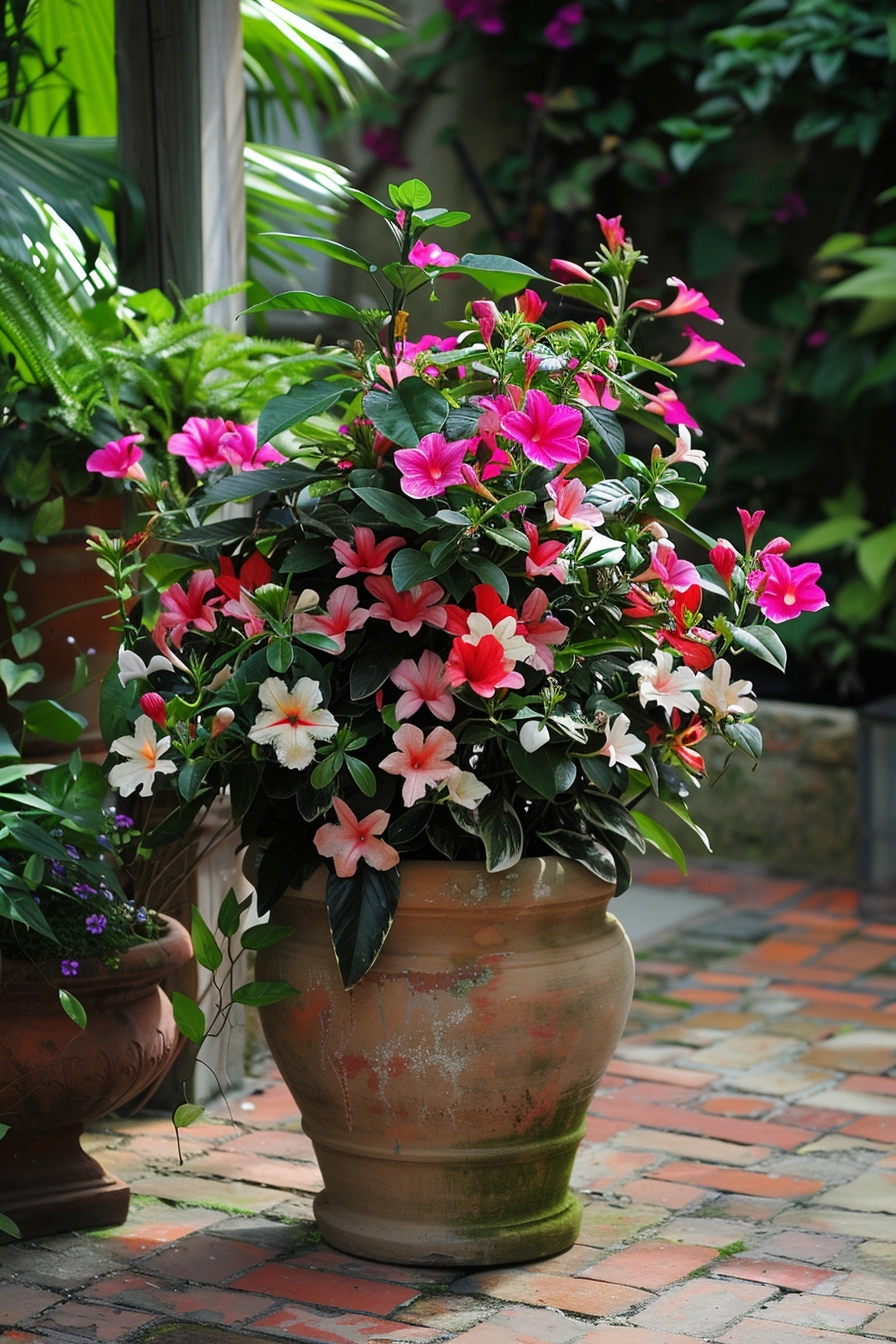 Stylish Dipladenia Pot Arrangements