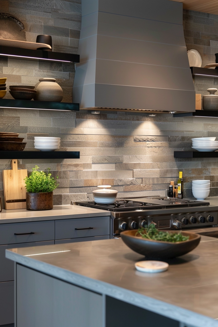 Stone-Look and Terrazzo Backsplashes