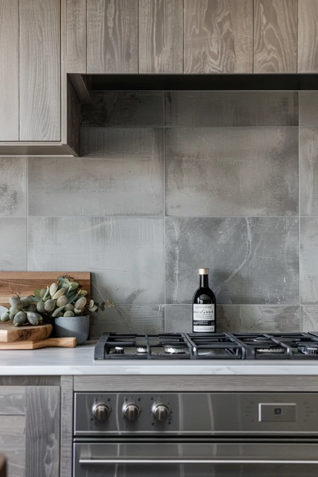 Gray Veining Marble Backsplash