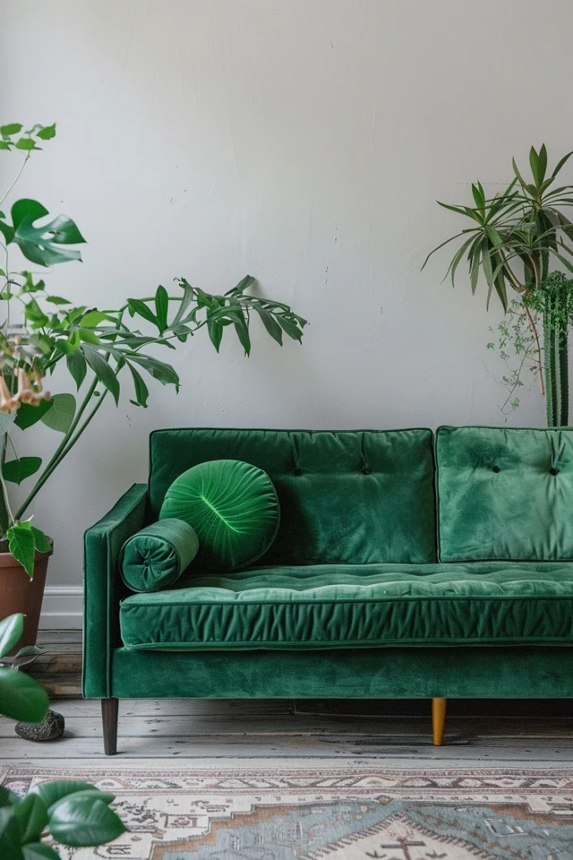 Velvet Emerald Green Sofa