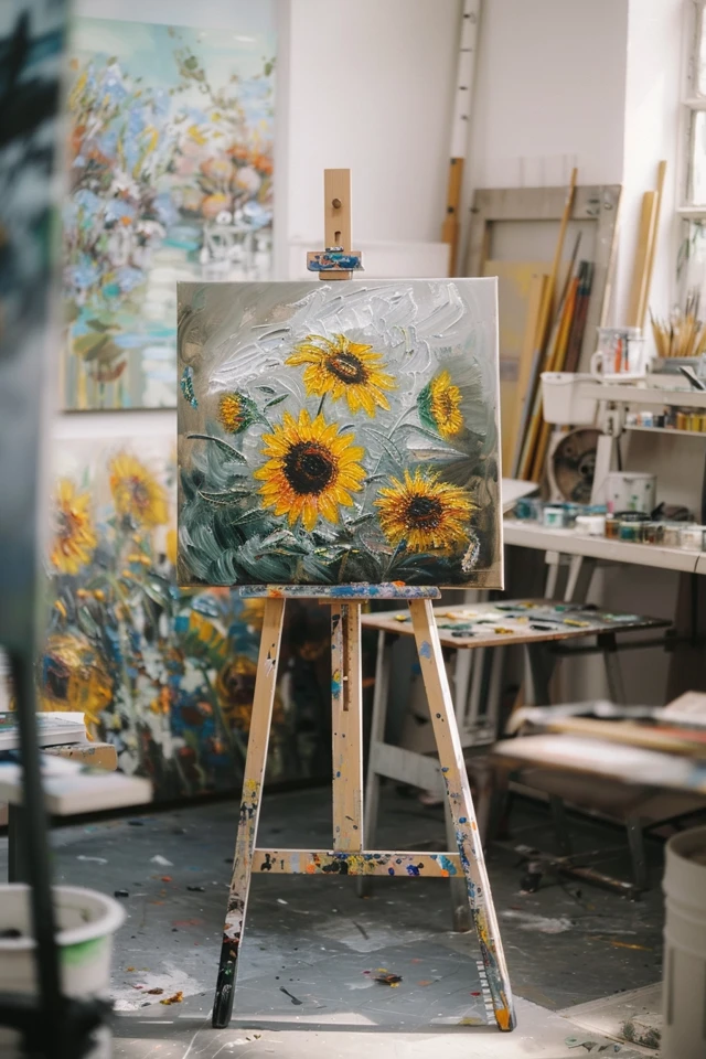 Abstract Sunflower Paintings