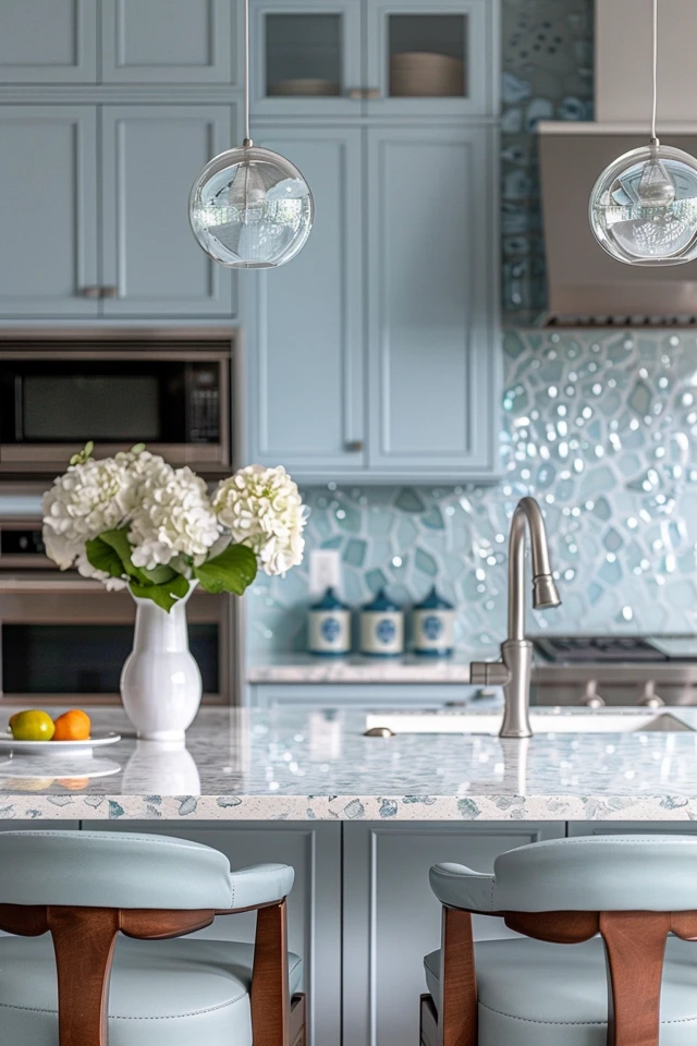 Blue French Country Kitchen Charm Unveiled