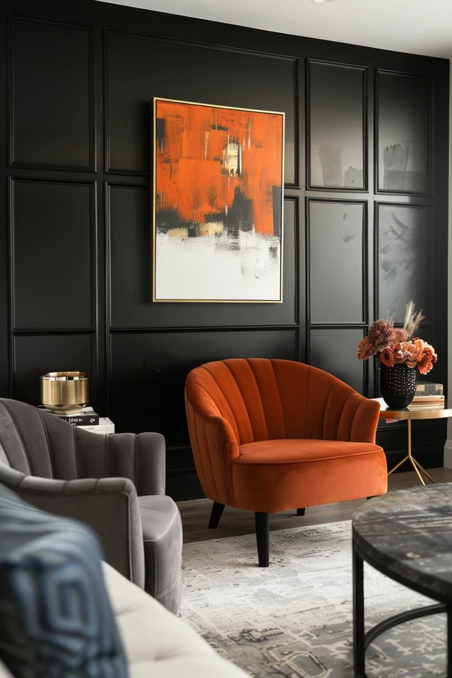 Adding Metallic Accents to Black Walls