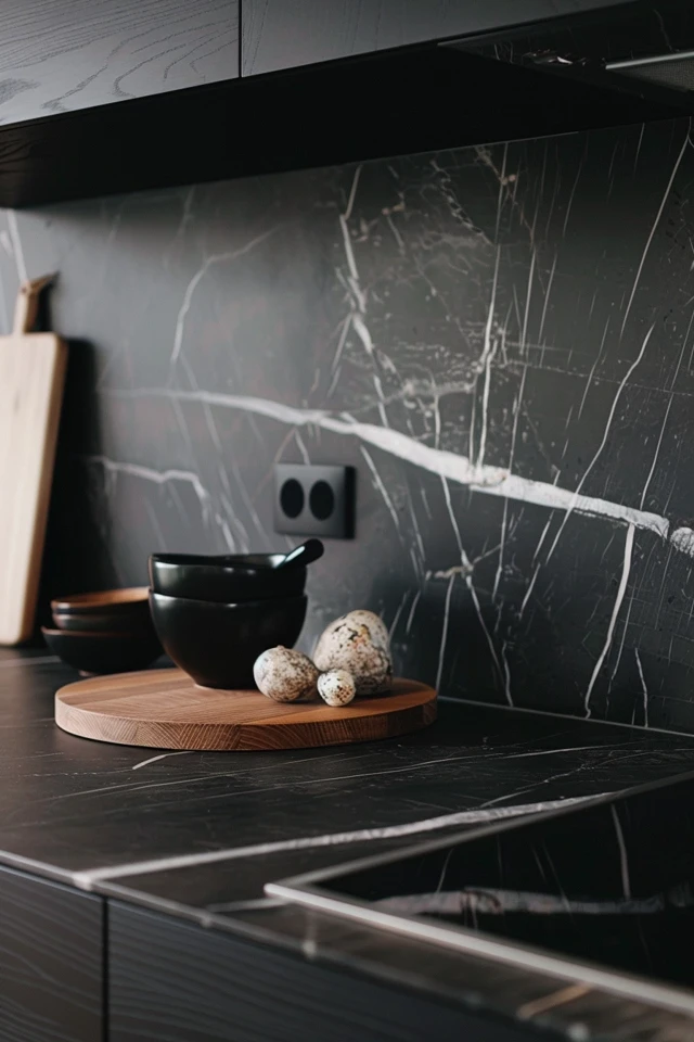 Elegant Black and White Marble Kitchens I Adore