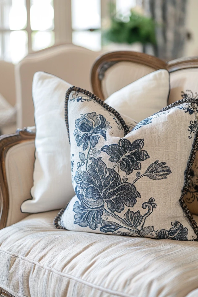 Upholstered French Country Sofa