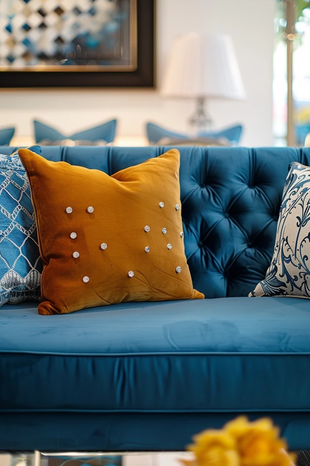 Creating Different Blue Velvet Sofa Living Room Vibes