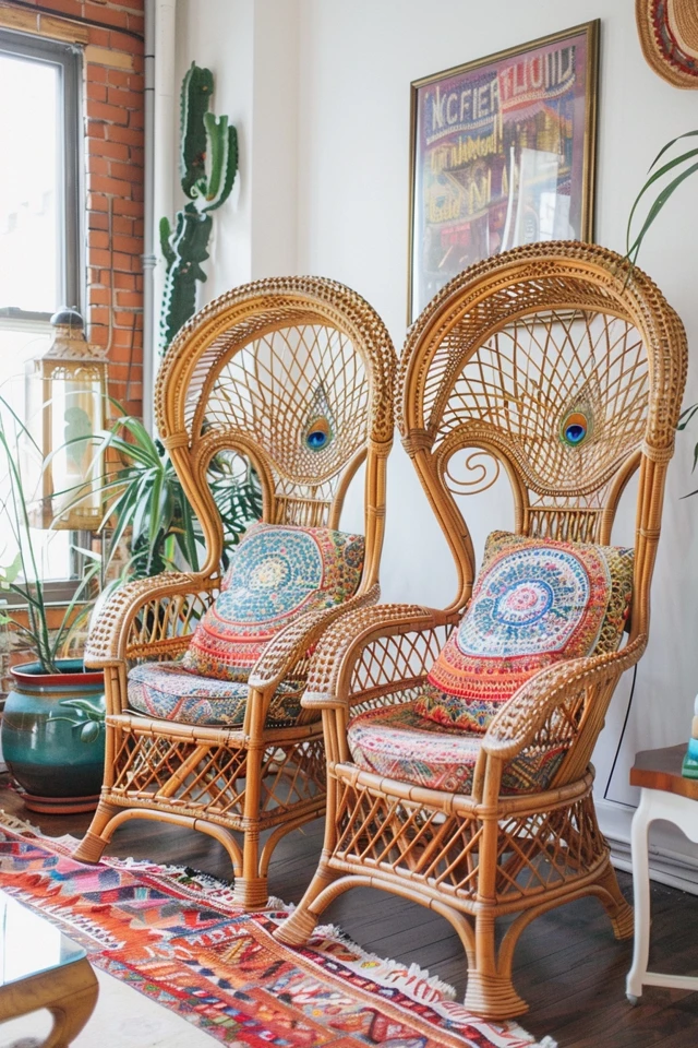 Bring Vintage Elegance to Your Home with Boho Peacock Chairs