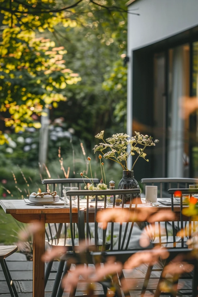 Enhancing Your Outdoor Dining Experience with Shelter, Plants, and Decor