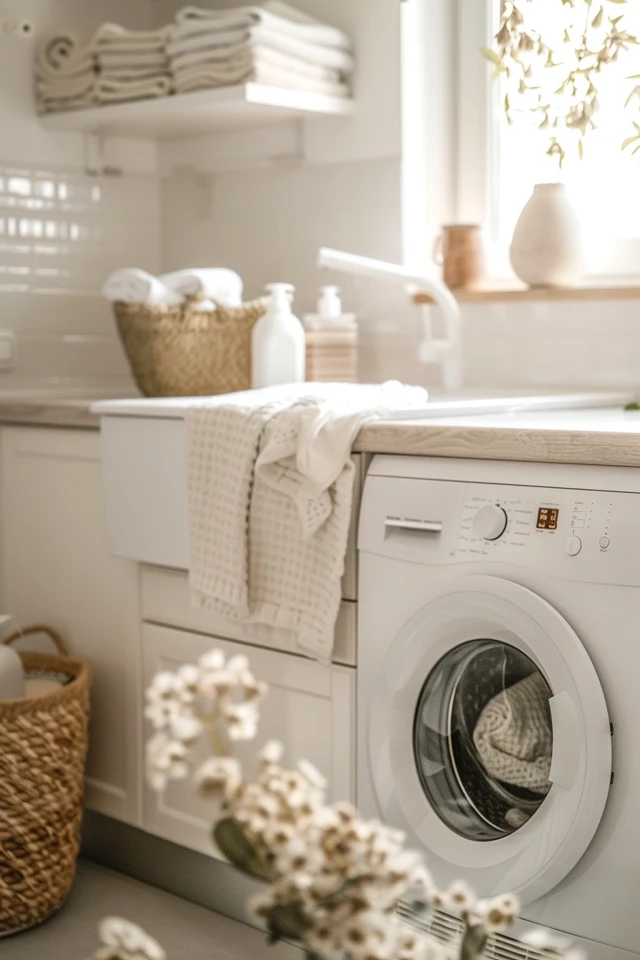Stylish Top Loader Laundry Room Decor - photo 2