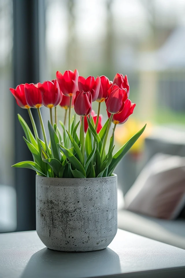 Creative Tulip Arrangements in Pots