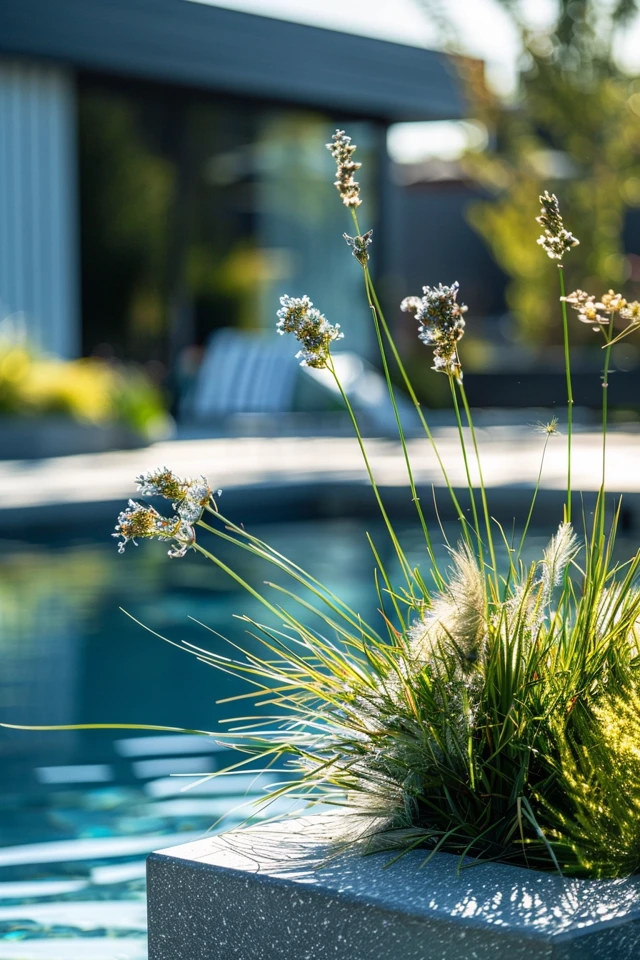 Concealing Pool Equipment with Decorative Screens