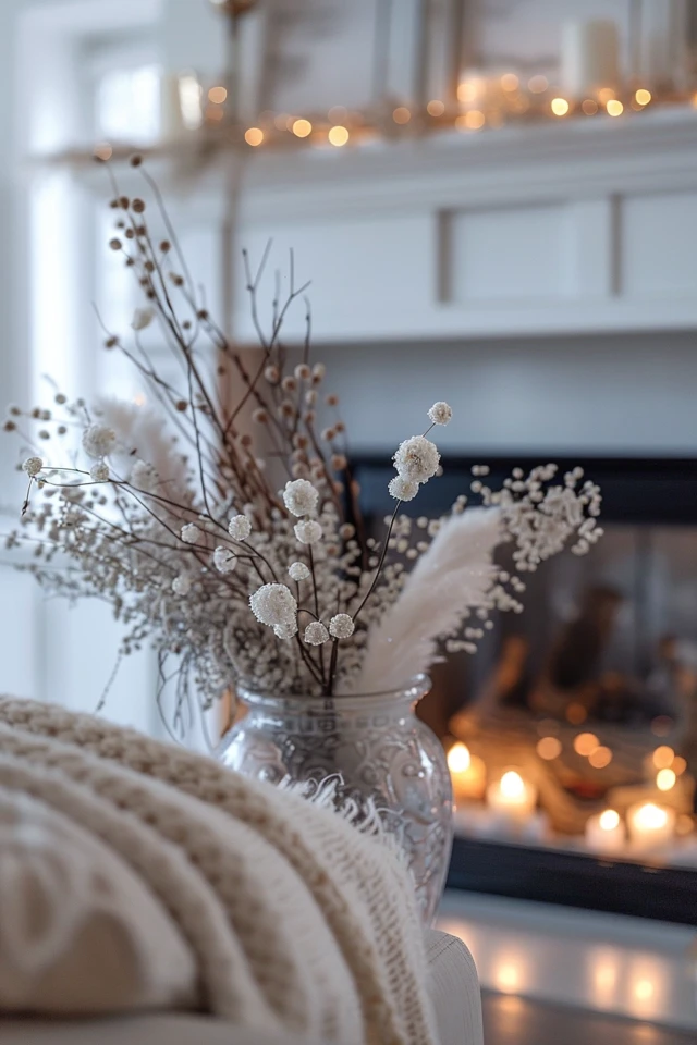 Cozy Neutral Winter Mantel Ideas