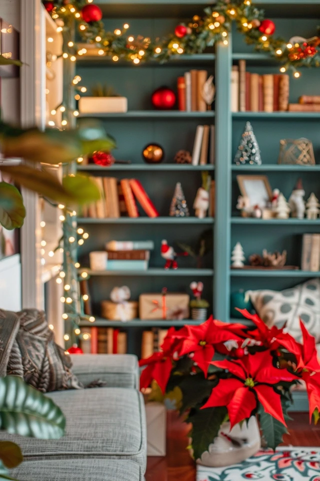 How To Decorate A Bookshelf For Christmas: Festive Ideas