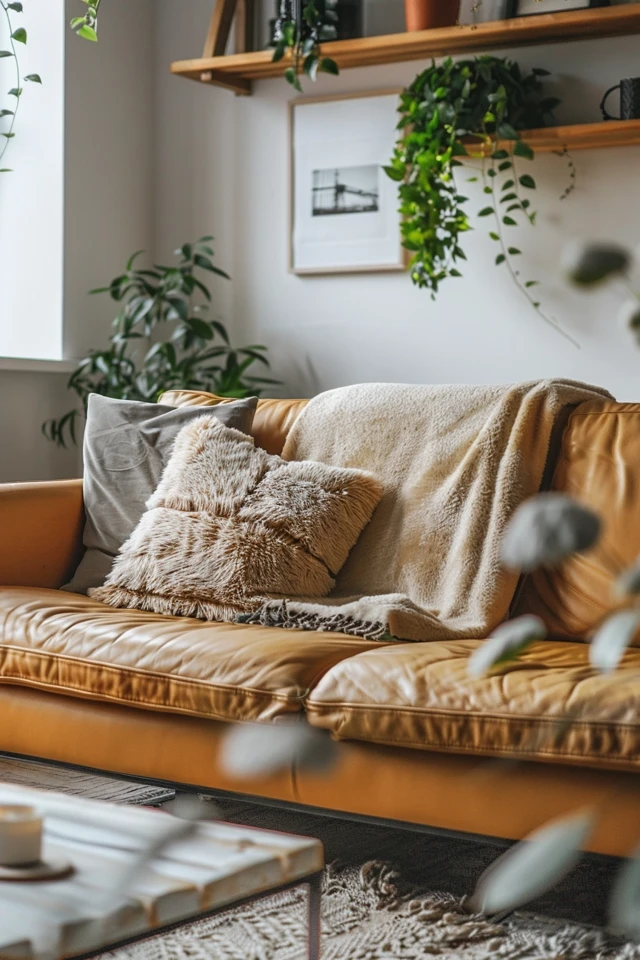 Camel Leather Sofa Styling Tips & Decor Ideas