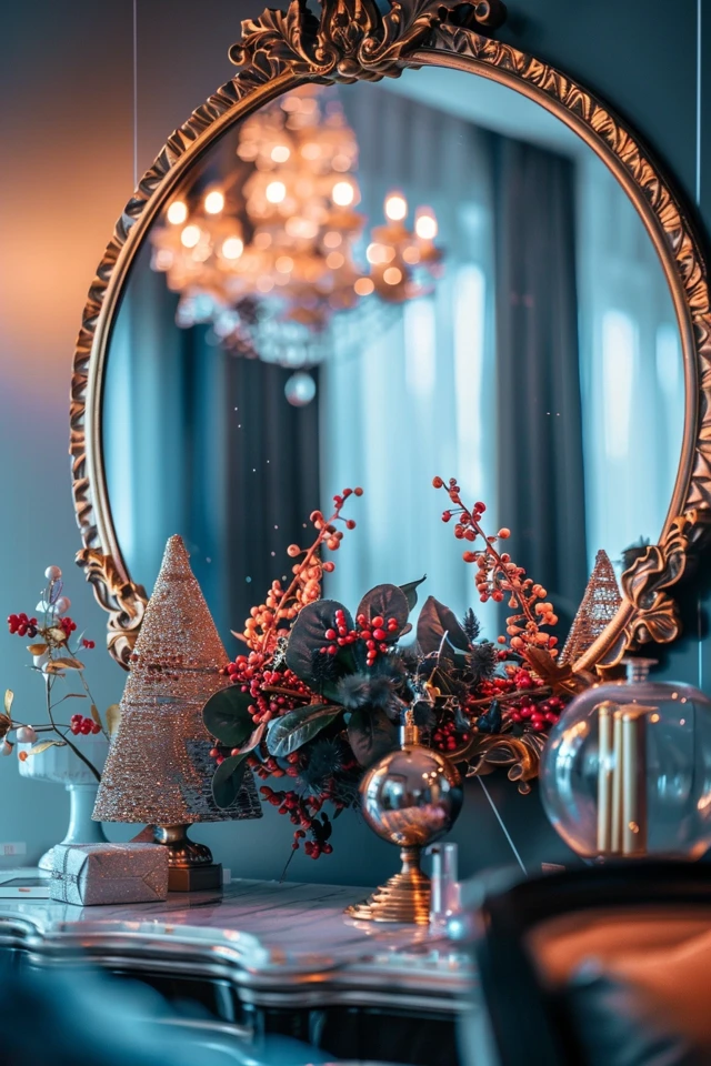 How To Decorate A Mirror For Christmas: Festive Flair