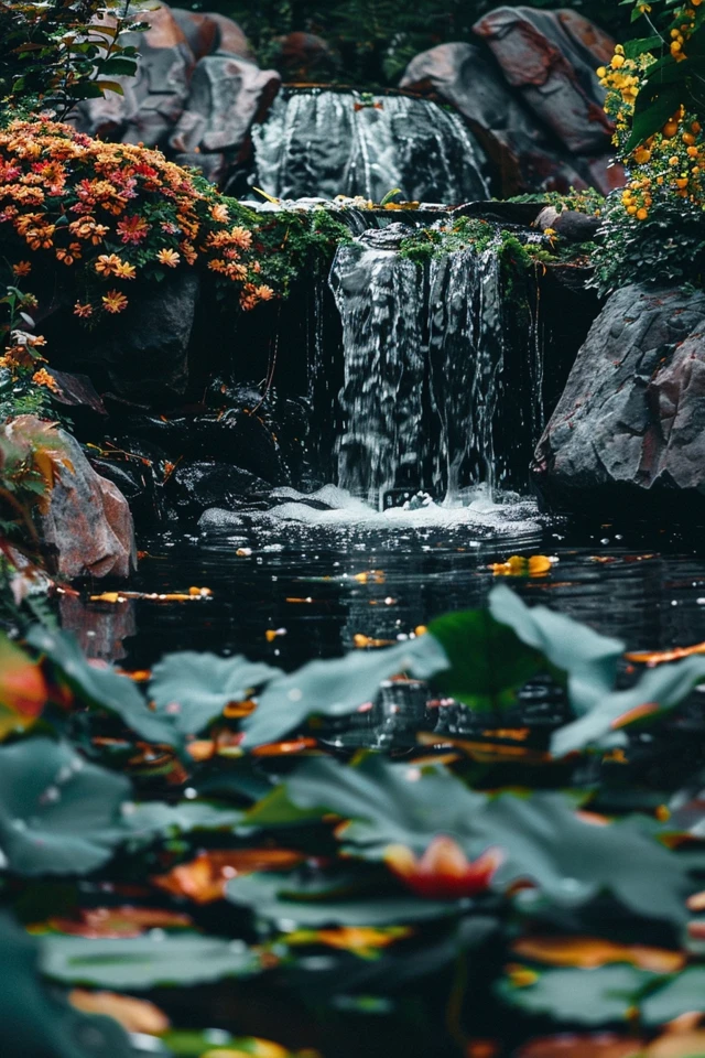 Tranquil Pond Waterfalls Ideas for Your Backyard