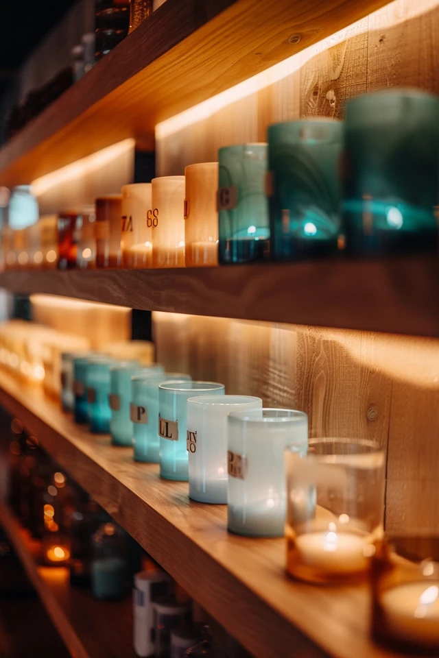 Utilize Enclosed Shelves for Dreamy Candle Storage