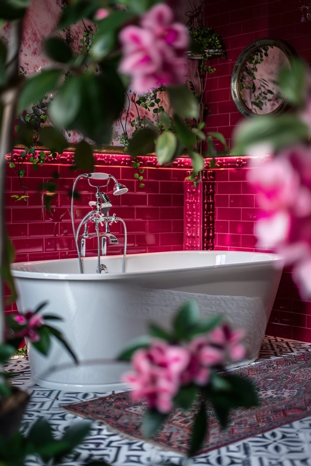 Romantic Bathroom Colors and Lighting