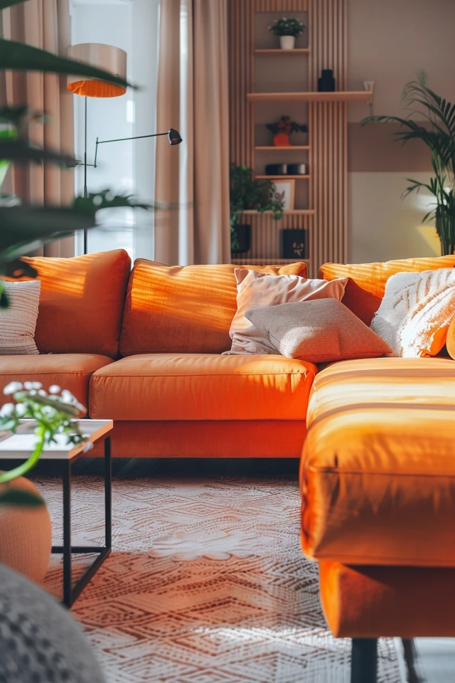 Orange Living Room Color Schemes and Designs