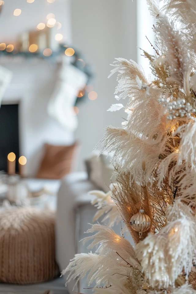 Decorating Ideas for Pampas Grass Christmas Trees