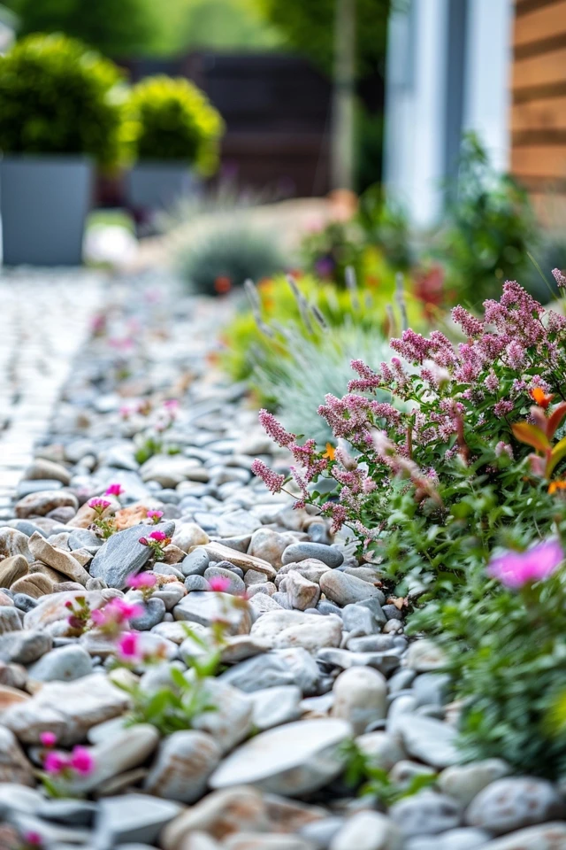 Mulch Pathways and Stone Stepping Stones