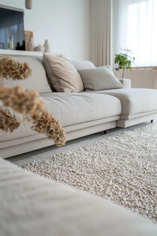 Option 2: Small Area Rug within the U-shaped Sectional