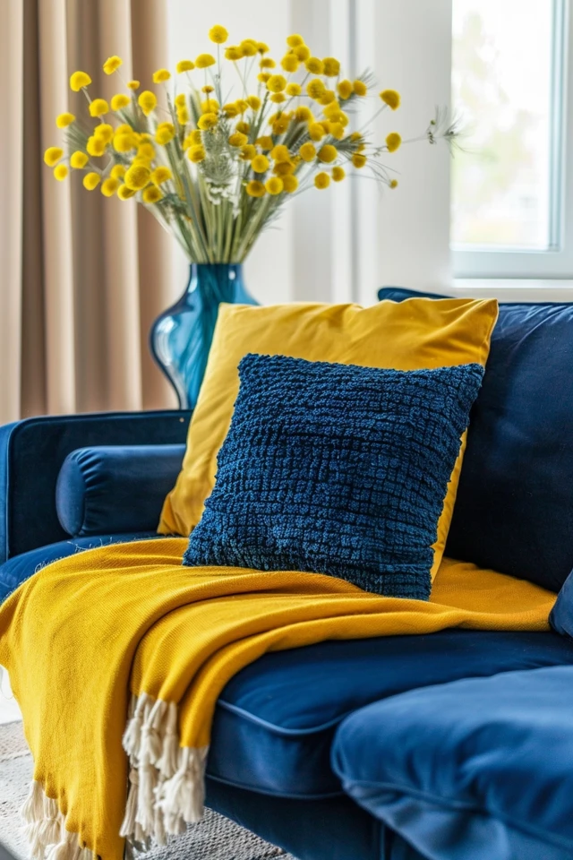 Navy Blue & Yellow Living Room Decor – Sunny & Sophisticated Tips