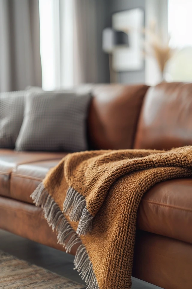 How To Place A Throw On A Leather Sofa: Cozy Tips
