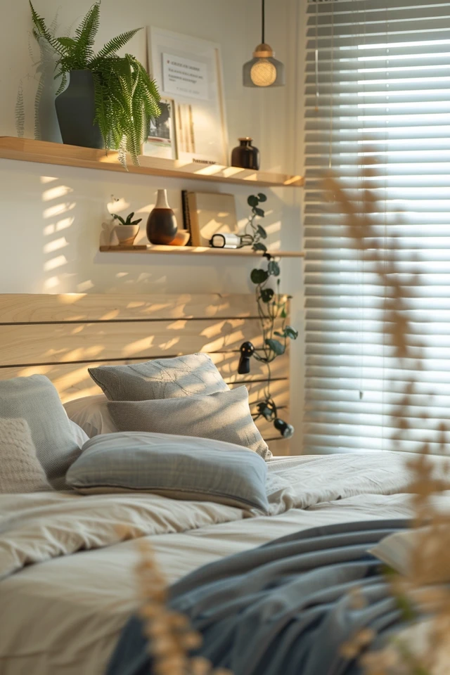 Chic Floating Shelf Above Bed Ideas for Your Room