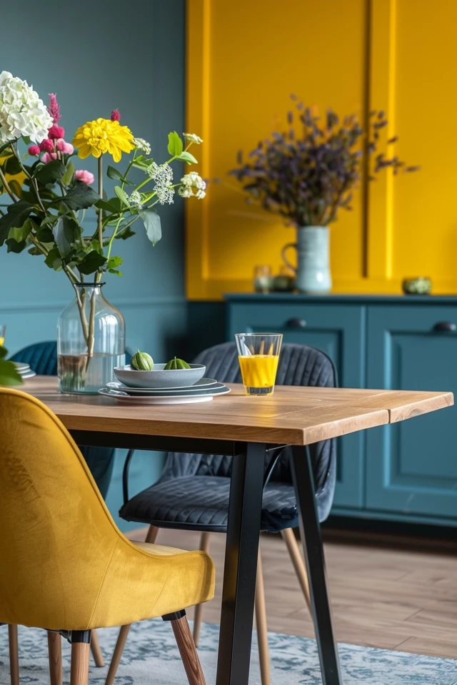 Vibrant Two Tone Dining Room Color Ideas