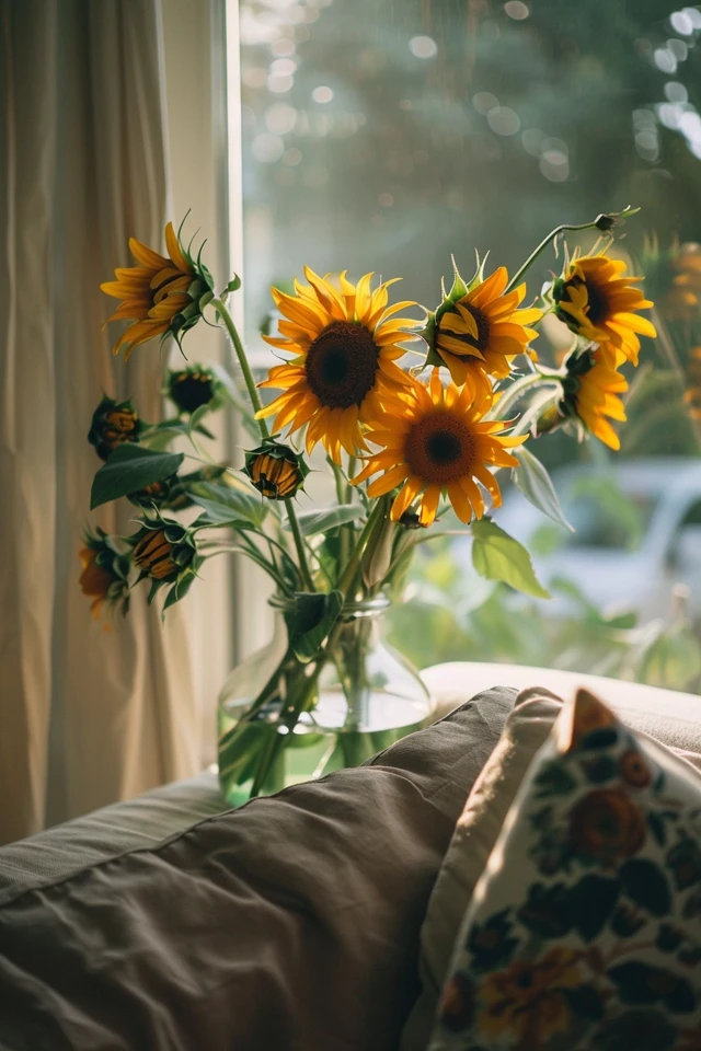 Drying Sunflowers in Silica Gel