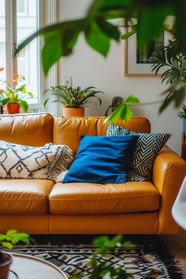 Camel Leather Sofa Styling Tips & Decor Ideas